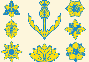 Floral Emblem - vector #401405 gratis