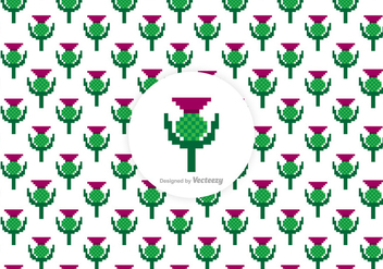 Free Thistle Pixel Vector Pattern - Free vector #401545