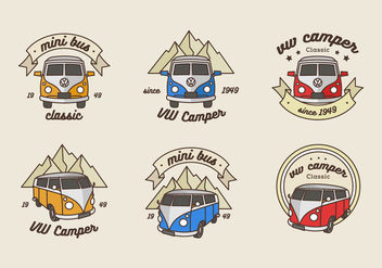 Vintage Adventure Minibus Logo - Free vector #401555