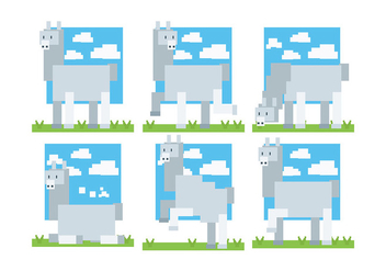 Pixel Style Alpaca Icons Vector - Free vector #403035