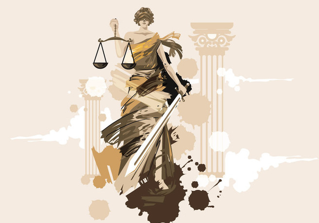 Lady of Justice Vector Painting - Free vector #405675