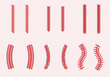 Baseball Laces Vector Sets - vector gratuit #406355 