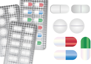 Vector Blank Big Set of Plastic Packaging Bottles Pill Box - Kostenloses vector #406455