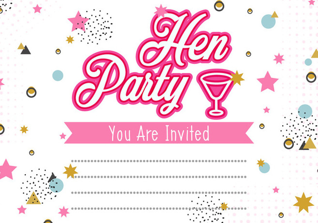 Hen Party Invitation Template Illustration - бесплатный vector #406565
