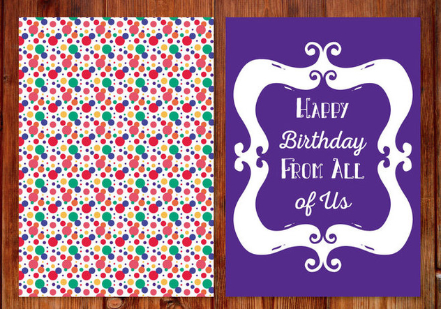 Cute Polka Dot Birthday Card - vector #406685 gratis