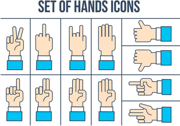 Free Hands Icons Vector Set - vector gratuit #407165 