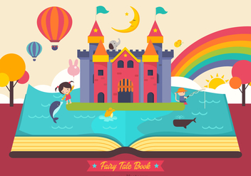 Free Fairy Tale Open Book Vector - бесплатный vector #407385