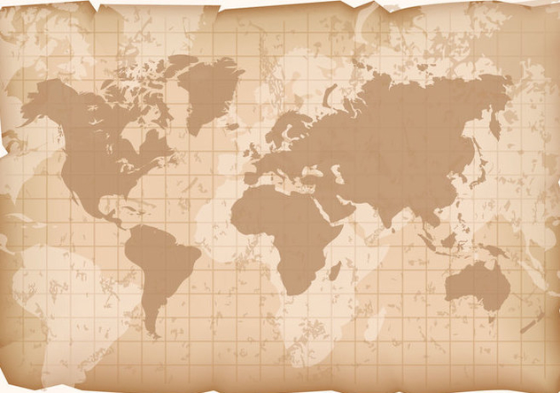 Vintage World Map Vector - Kostenloses vector #407745
