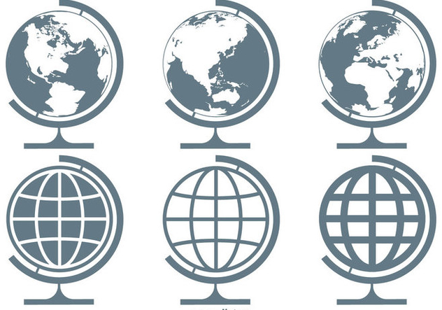 World Globes Vector Icon Collection - Free vector #410405