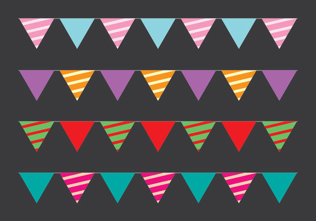 Cute Party Flag Vectors - vector #411615 gratis