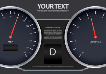Gear Shift Speedometer Illustration Template - vector gratuit #412665 