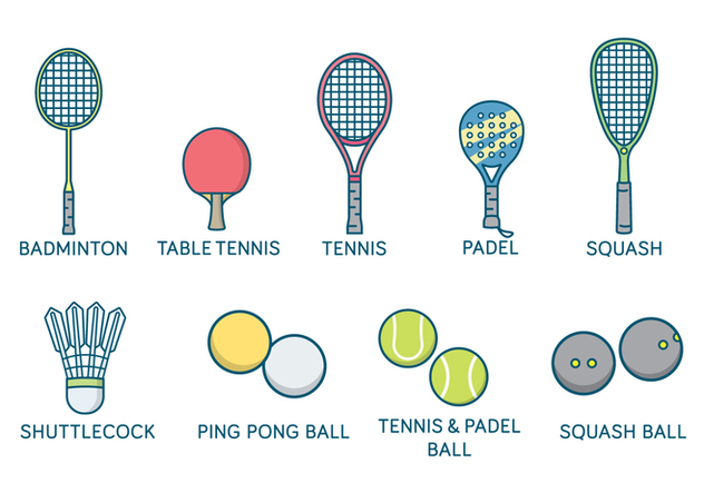 Sports Rackets and Balls Vector - Free vector #412785