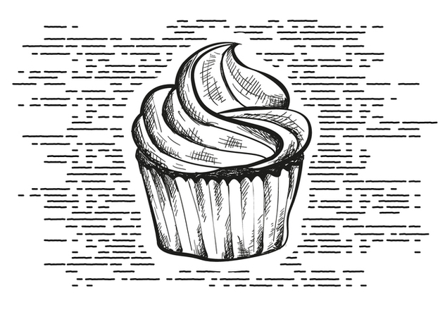Free Hand Drawn Cupcake Background - vector #413545 gratis