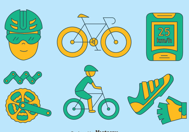 Hand drawn Bicycle Element Vector - Free vector #414425
