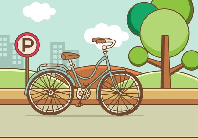 Retro Illustration Bicycle - Free vector #414535