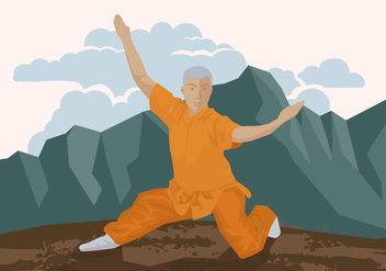 Man Doing Wushu - бесплатный vector #414725