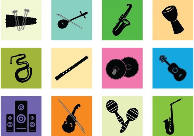 Silhouette Of Music Instrument - Free vector #414995