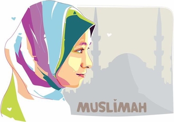 Muslimah - Moslem Life - Popart Portrait - бесплатный vector #416175