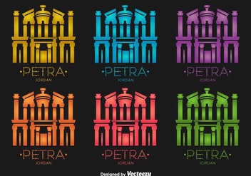 Petra Jordan Building Vector Icons - бесплатный vector #416905