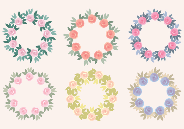 Vector Rose Wreaths Collection - Free vector #416965