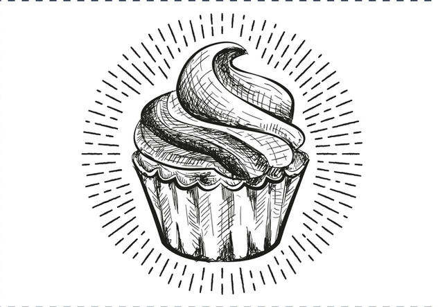Free Hand Drawn Cupcake Background - vector #417385 gratis