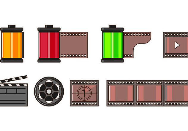 Set Of Film Canister Icons - Kostenloses vector #417535