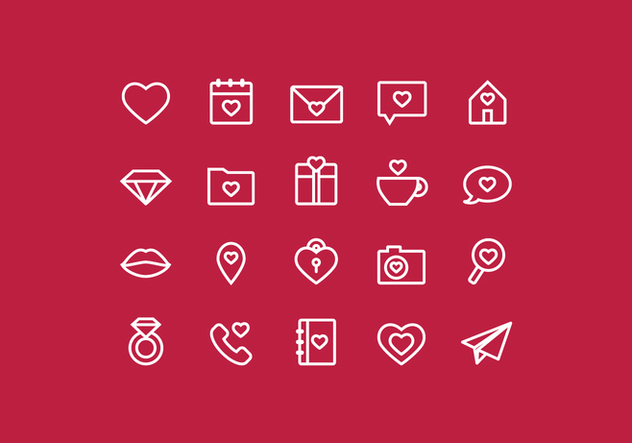 Vector Outline Valentine's Day Icons - Kostenloses vector #417895