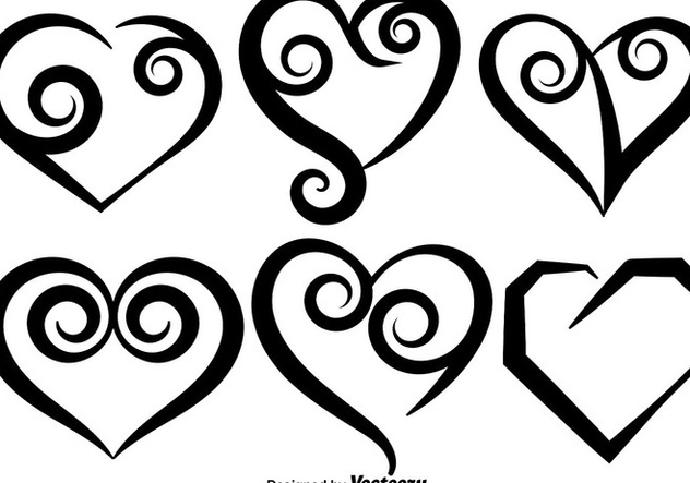 Collection Of Vector Hand Drawn Hearts - Kostenloses vector #417915