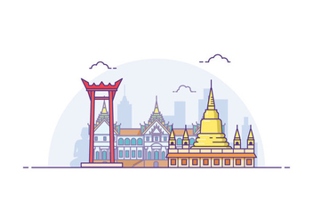Free Bangkok Cityscape Illustration - бесплатный vector #419535