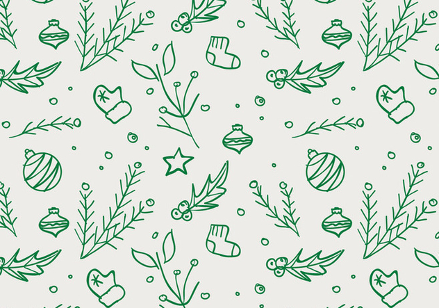 Free Christmas Hand Drawn Pattern Background - vector gratuit #420485 