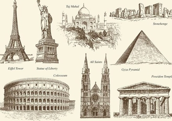 Old Style Monuments Vector - vector #420885 gratis