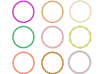 Cute Circle Border Funky Frames Free Vector - vector #421025 gratis