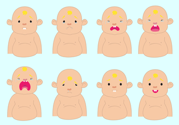 Crying to Smile Baby - vector gratuit #421375 