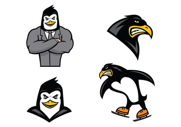 Free Penguins Mascot Vector - vector gratuit #421905 