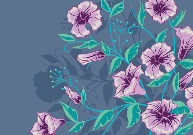 Vector Background with Purple Flowers - vector gratuit #422915 