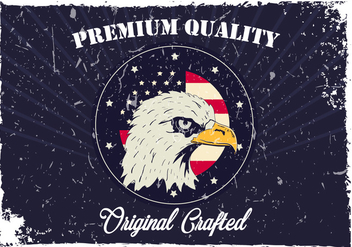 American Eagle Head In Blue Background - Free vector #422965