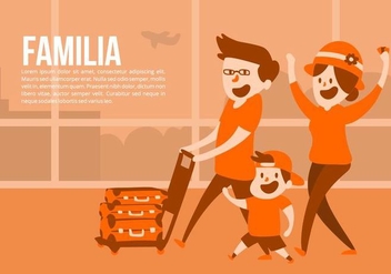 Family at the Airport Vector Background - vector gratuit #424675 