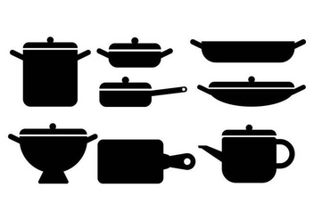 Cocina Pots and Pans Vectors - vector #425215 gratis