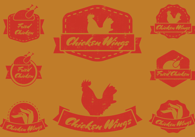 Vintage Chicken Wing Badge - Free vector #426205