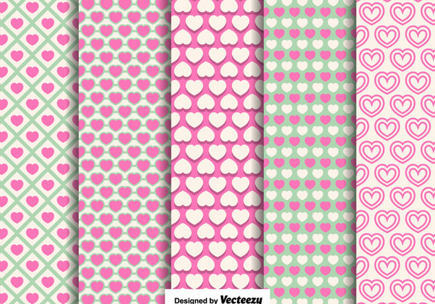 Vector Hearts Seamless Patterns - Free vector #426245