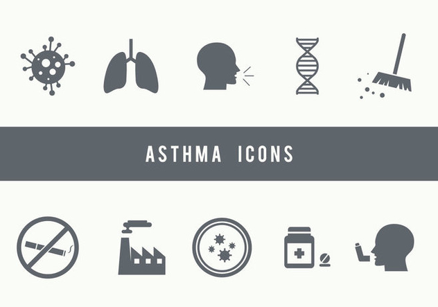 Asthma Icons - vector #427065 gratis