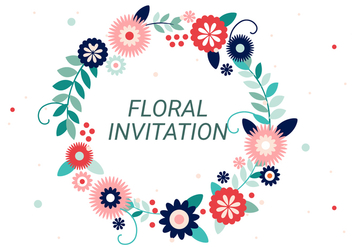 Free Flower Wreath Vector Typography - vector gratuit #427385 