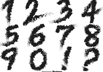 Grungy Handwritten Number Vectors - vector gratuit #428195 