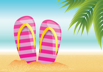 Flip Flop Summer Beach Vector - Free vector #429045