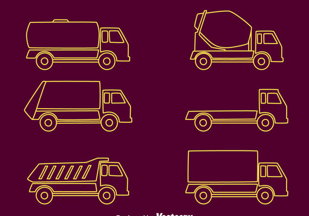 Trucks Line Collection Vector - Free vector #430025