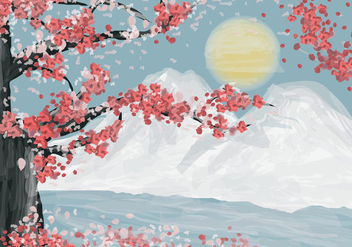 Sakura In Watercolor Illustration - Kostenloses vector #430515