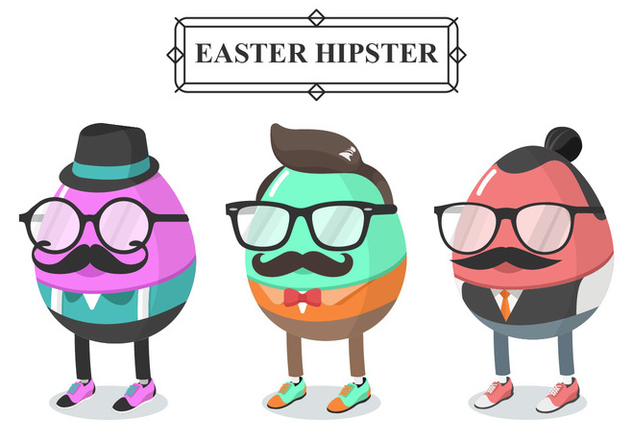 Hipster Easter Egg Vector Character - бесплатный vector #431885