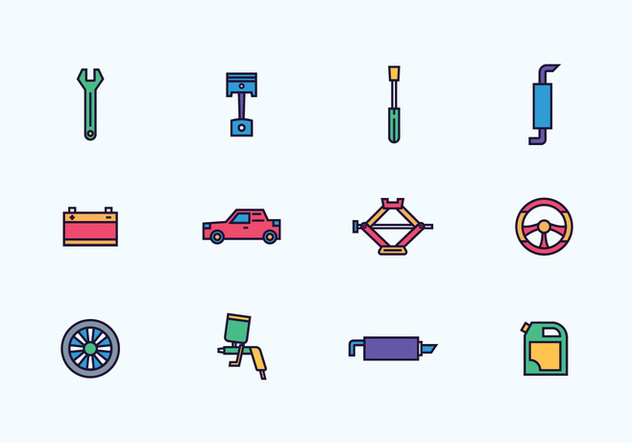 Pack of Automobile Repair Icons - Free vector #432465