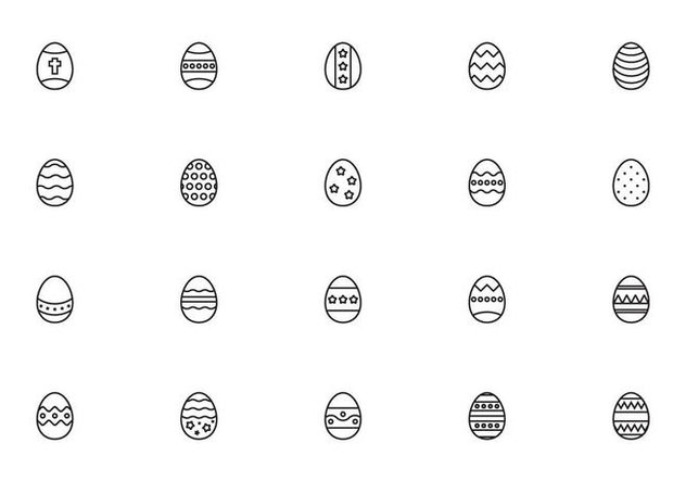 Liner Easter Eggs Vectors - Free vector #432545