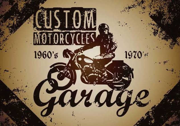 Custom Motorcycle Vintage Illustration Vector - Kostenloses vector #433085